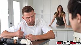 Two hot hairy pussies sucking each other: redhead and brunette.