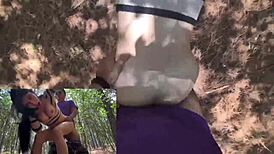 Stranger Fucks Me in the Forest and Cums Inside My Tight Body