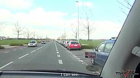 czech amateur hussy's big tits covered in jizz after public pickup