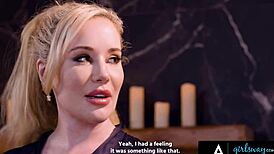 Petite blonde masseuse nails stacked milf Savannah Bond's happy ending!