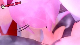 amy rides futa rouge in cartoon adventure with footjob and blowjob