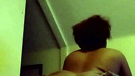 Black couple with wet pussy riding cock together