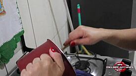 Agarabas fucks herself with dildo