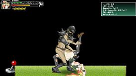 Cute blonde hentai girl gets wild with soldiers in intense battle gameplay