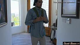 Hey, watch this teenage stunner ride cock before oral!