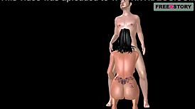 Animated 3D Porn Cartoon - Indian Bhabhi and Japanese Man Enjoy Oral 69 and Standing Blowjob Fun