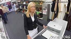 Young woman gives a blowjob in a natural environment.