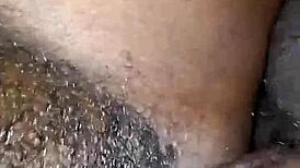 Pretty mature girlfriend fucking in dorm bedroom with hairy beaver