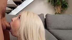 Blonde Teen's Tight Pussy Stretched by Massive Cock Like a Fire Hose