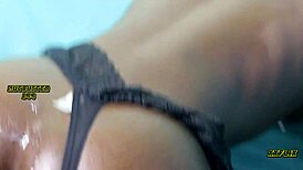 rough anal fuck in black thong with cumshot