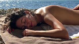 fucking and cumming inside stepsister after beach massage