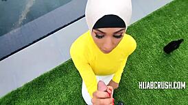 omg, stepsis in hijab tryin cock first time, didnt expect this!