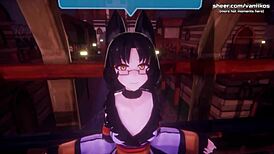 i watch this horny anime teen show her big ass and get an anal creampie during gameplay