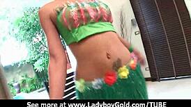 Cindy, the perfect ladyboy whore, takes big cock close-up! 😍