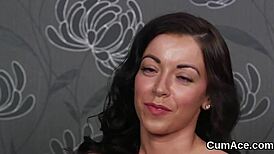 flirty idol feels sperm load on face sucking cream