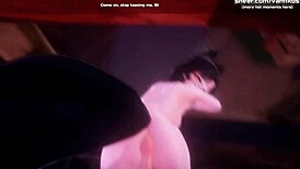 i watch this horny anime teen show her big ass and get an anal creampie during gameplay