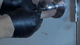 This restrained BDSM sub is punished with bastinado, spanking, and toys in the garage!