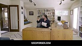 Latina teen gets fucked in law firm interview