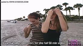 Public Upskirt Pussy Flash with Two Wild 19-Year-Old Coeds