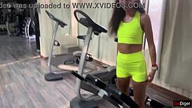 Trainer offers new exercises and fucks katty in the gym