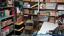 This real thieving teen blonde gets caught