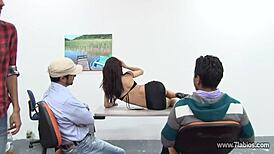 this teen 18+ girl learning blowjob positions in porn training.