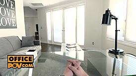 POV - Joseline Kelly, Horny Office Assistant With Glasses And Footjob!