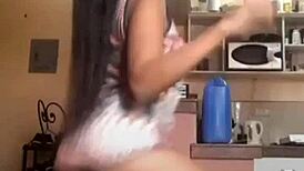 filipina strips down with sensual dance moves as clothes get ripped off