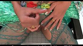 Cindy, the perfect ladyboy whore, takes big cock close-up! 😍