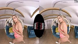 Blonde Shaved Pussy In Virtual Taboo Orgasm