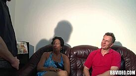 A brunette mature woman gets a threesome with a cock suck and facial