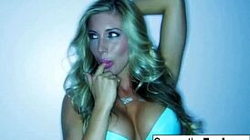 Samantha Saint in hot solo action, teasing and pleasuring herself.