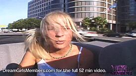 hot blonde frolics naked in my back seat