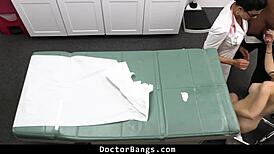 Olympic gymnast Charly Summer drilled by doctor and nurse Penny Barber