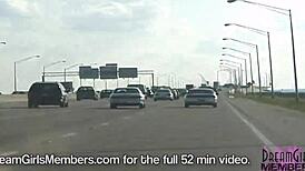 hot blonde frolics naked in my back seat