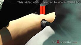 Sexy cuffed blonde pounded by shemale cyborg!