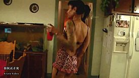 Camille gets wild licking pussy on a slick pool table.