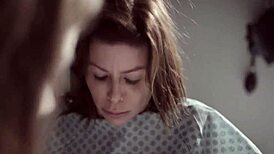 Whoa! Bobbi blows the orderly in hospital threesome!