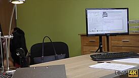 Loan4k, hey, small issues for the rich! Caught a Czech teen licking on hidden cam at work 😏