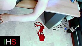 i, the girl next door, get penetrated in my ass and pussy simultaneously, feeling the double penetration intensely.