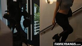 Lone housewife invites young 18+ masseuse Alexis Fawx and Jenna Sativa for intense lesbian orgasms