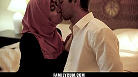 stepbrother talks his hijab stepsis into hardcore sex in this fantasy