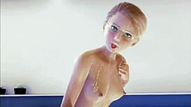 Watch teen in stockings masturbate solo in 3d.