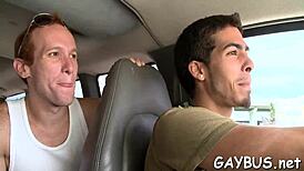 Bareback gay contest with hardcore sucking and fucking