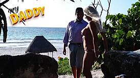 Fucked friend's girlfriend with big cock on the beach tits ass