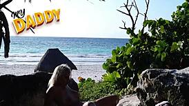 Fucked friend's girlfriend with big cock on the beach tits ass