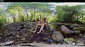 Yanks amateurs ANA MOLLY and BELLE HAVING LESBIAN FUN outdoors