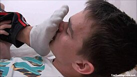 Hot Gay Stud Worships Feet in Steamy Session