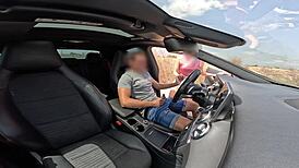 A Stranger Girl Catches Me Jerking Off In The Car And Helps Me Finish Cumming By Giving Me A Blowjob