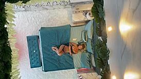 monika fox poses naked on the bed with big tits